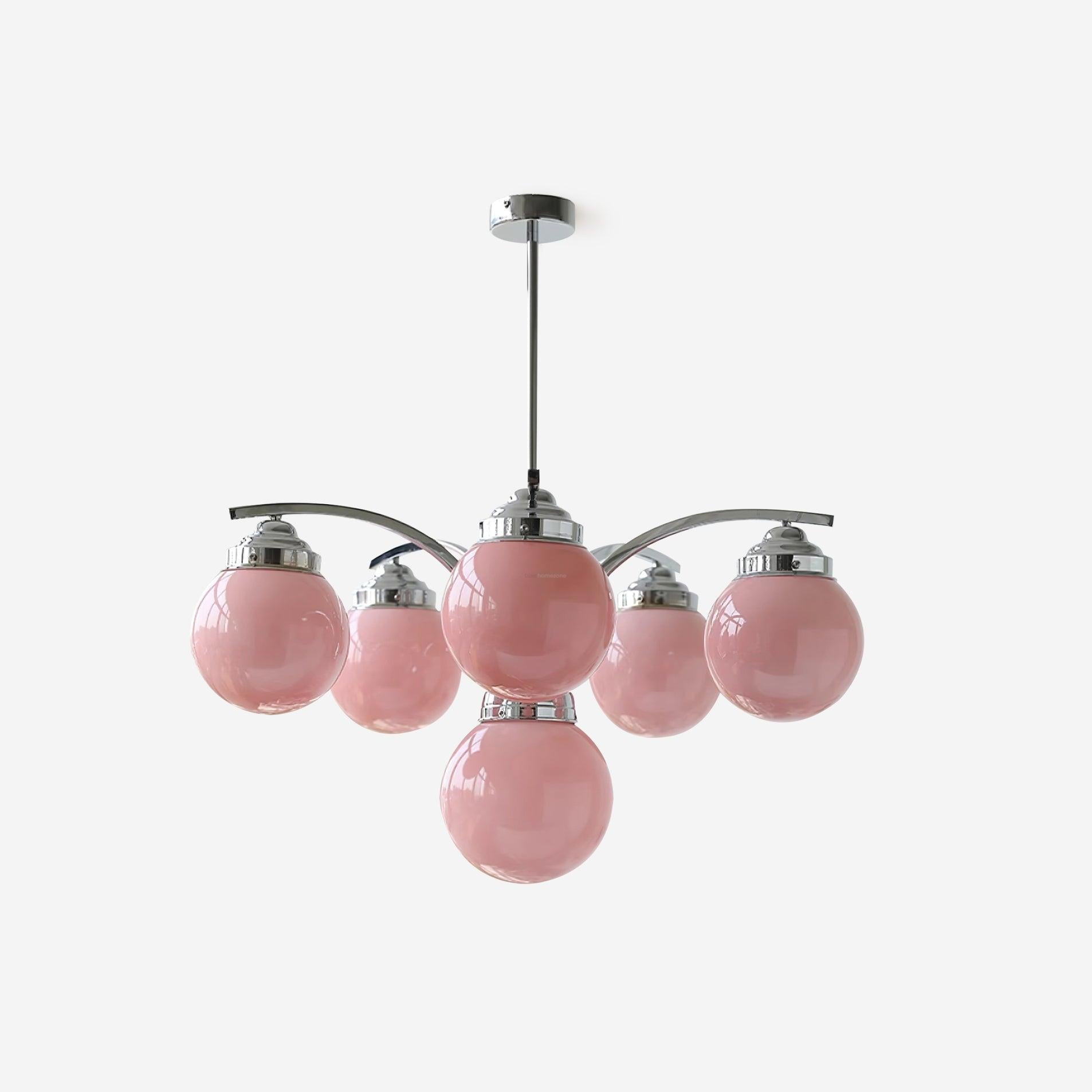 Pink Salamanca Chandelier with 4/6 heads - Glass Chandelier, Persimmon-1-Luxehomezone