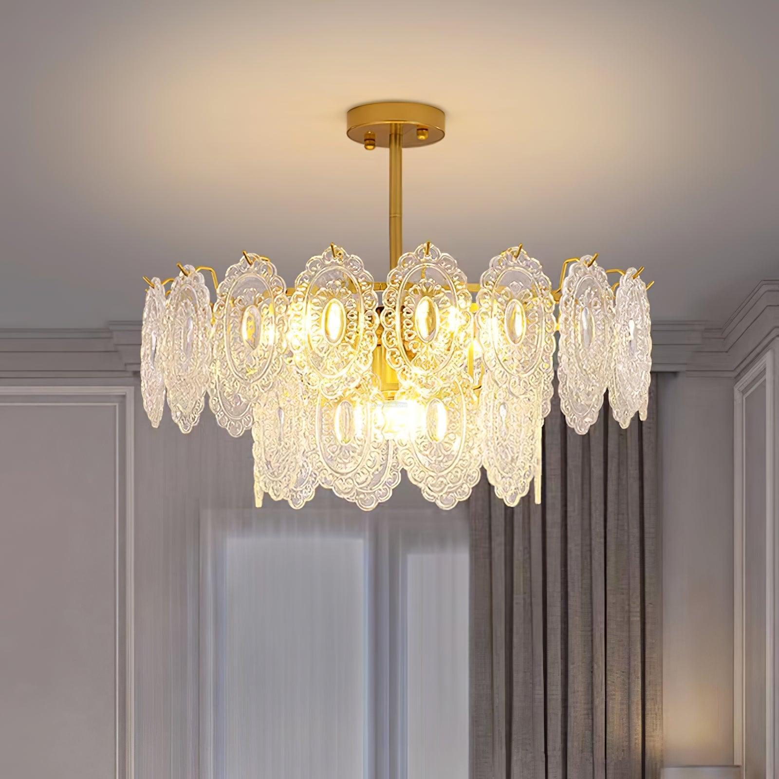 Wave Glass Style Chandelier - Cylinder-1-Luxehomezone