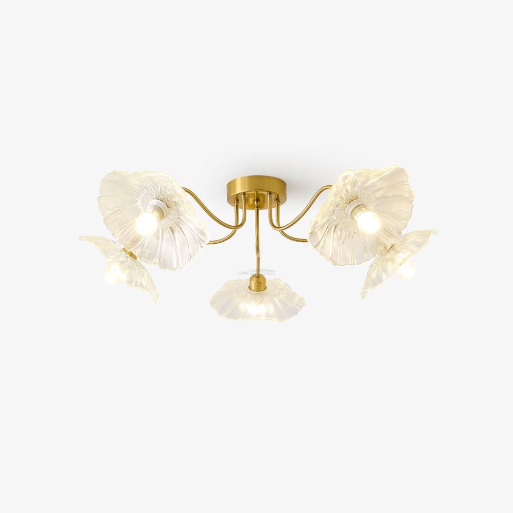 Lotus Leaf Glass Ceiling Lamp ∅ 31.5″/39.4'' - Luxehomezone