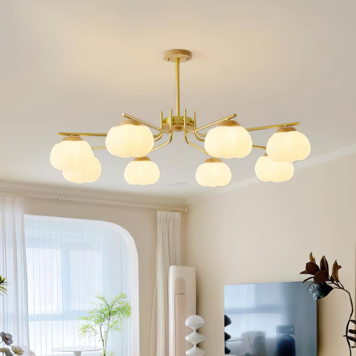 Plastic Cotton Balls Chandelier with 5/8 heads - Zahara-1-Luxehomezone