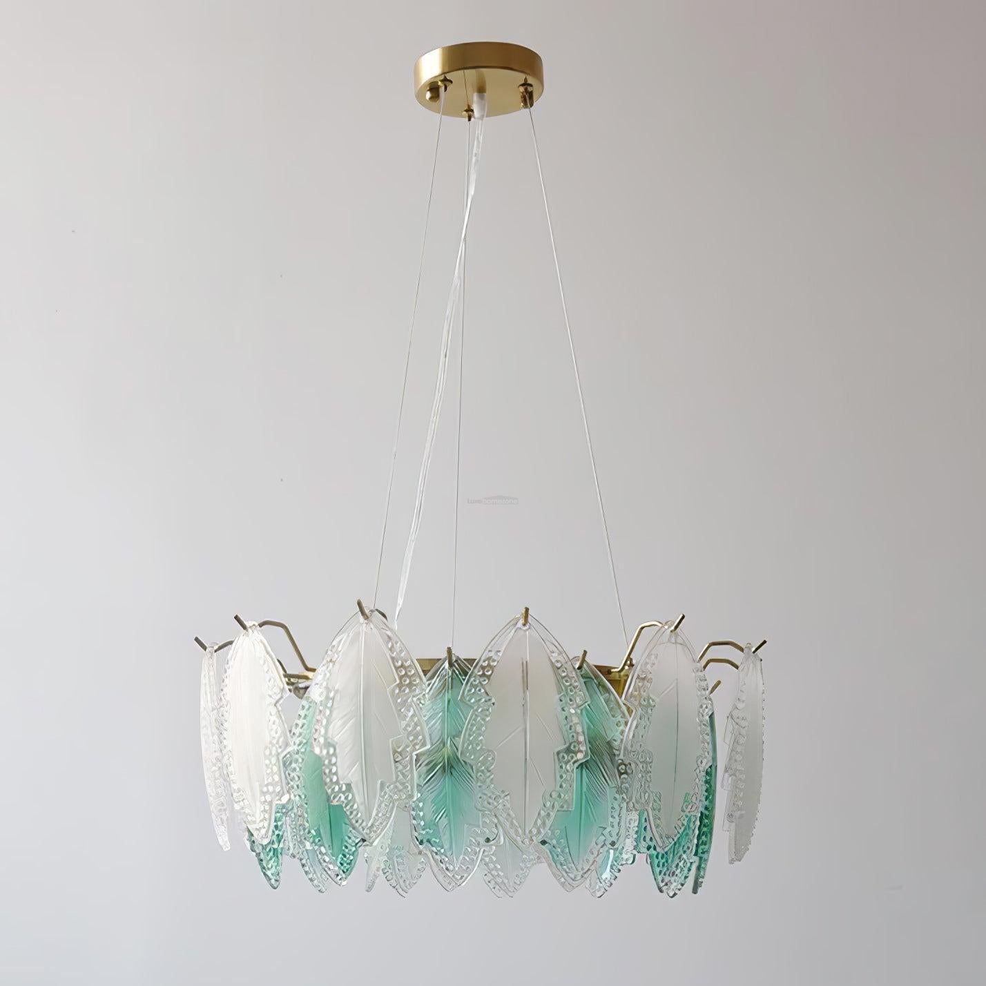 Maple Leaf Type Glass Chandelier - Cylinder-1-Luxehomezone