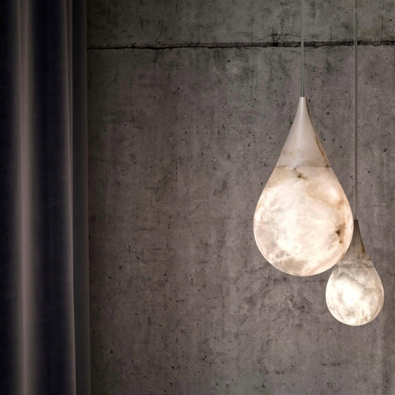 Marble Raindrop Pendant Alabaster Light - Alabaster, Alabaster Pendant-1-Luxehomezone