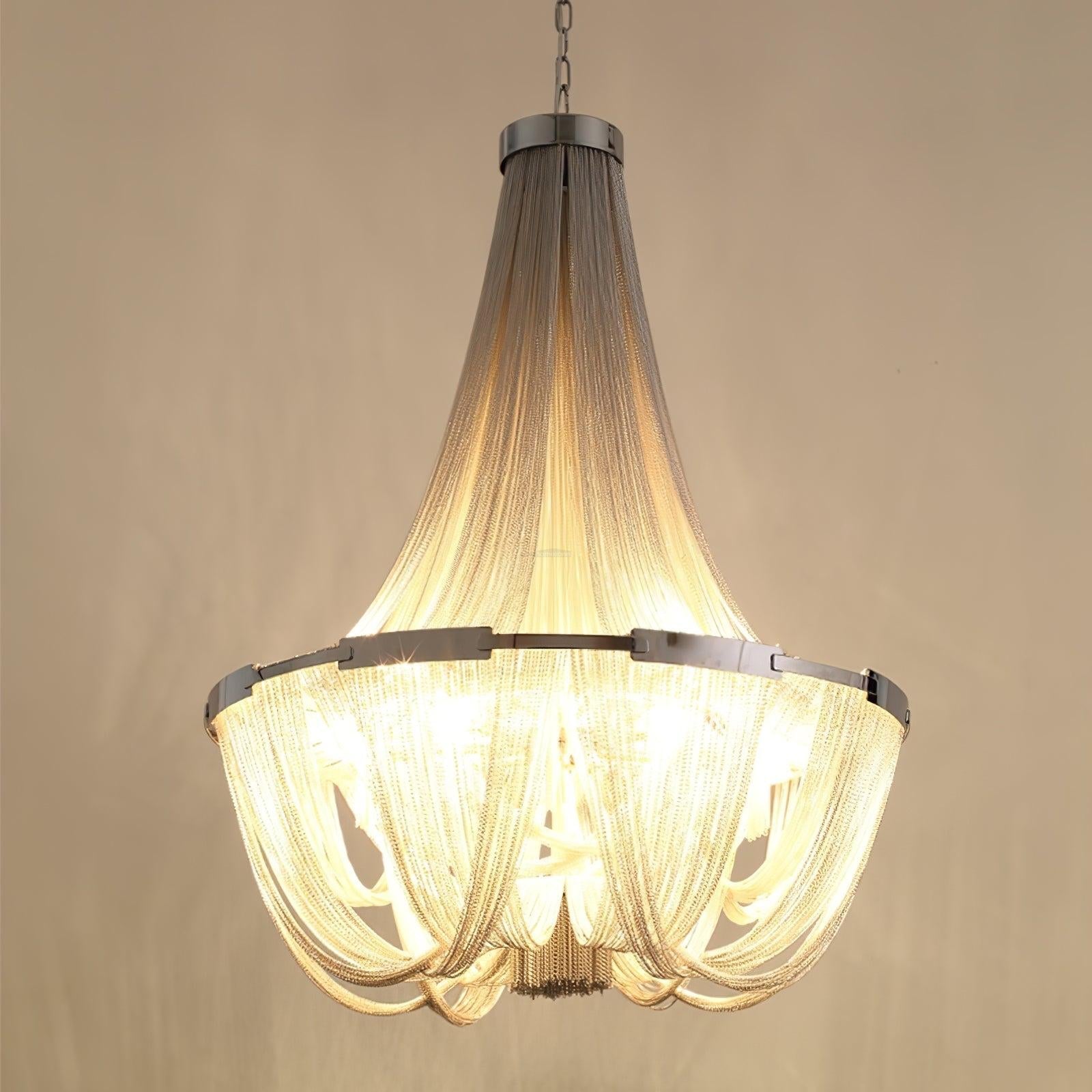 Tassel Aluminum Chain Chandelier ∅ 23.6″ - Tassel-1-Luxehomezone
