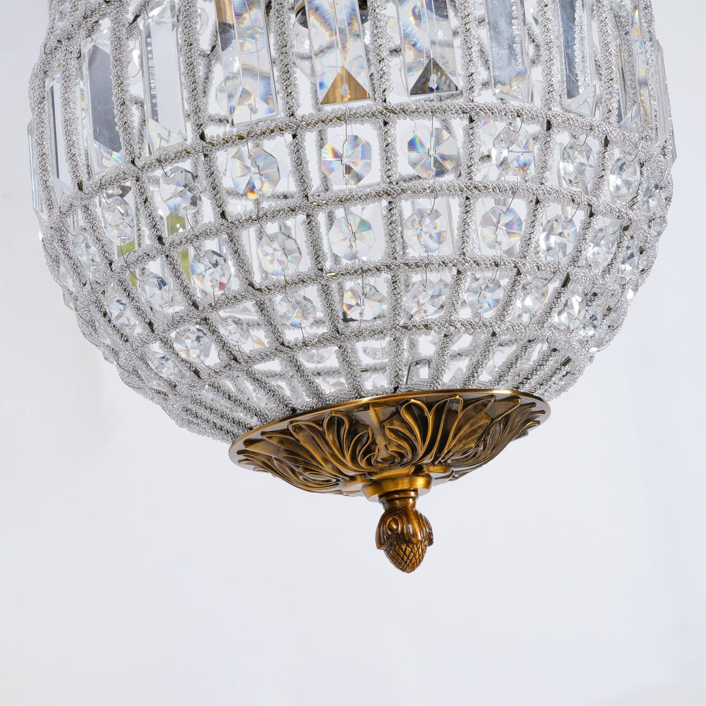 Traditional Globe Chandelier - Classic, Crystals-1-Luxehomezone