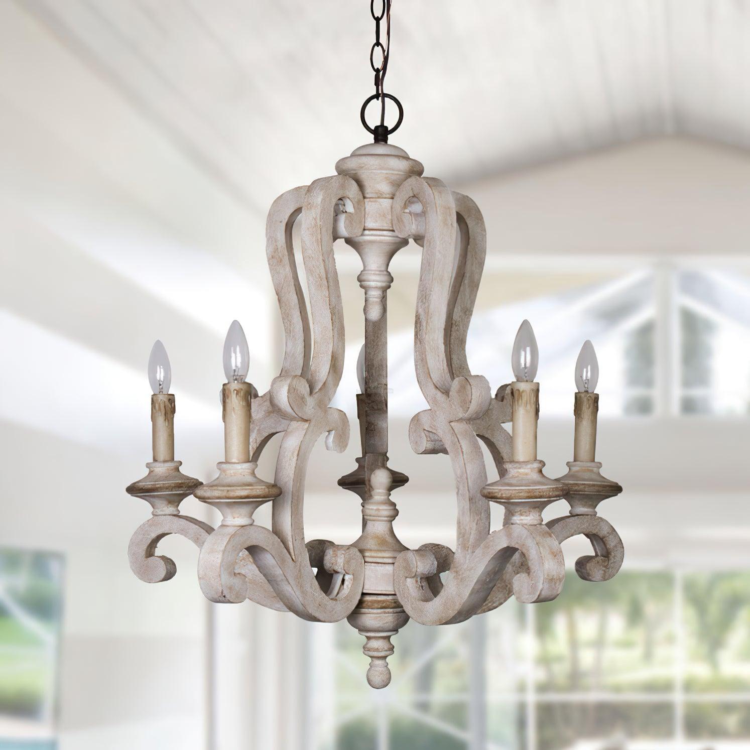 Parrotuncle Wooden Candle Chandelier Φ 23.6″ - Candle-1-Luxehomezone