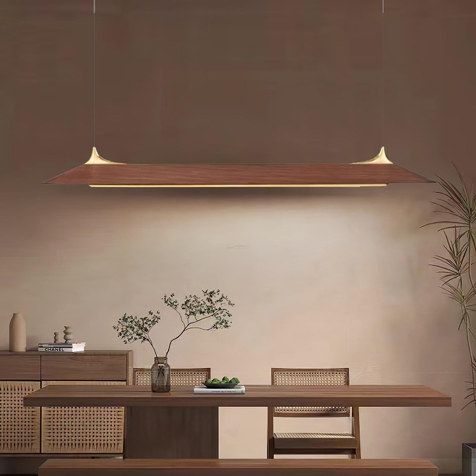 Luxehomezone Wooden Linear Chandelier - Bar-1-Luxehomezone