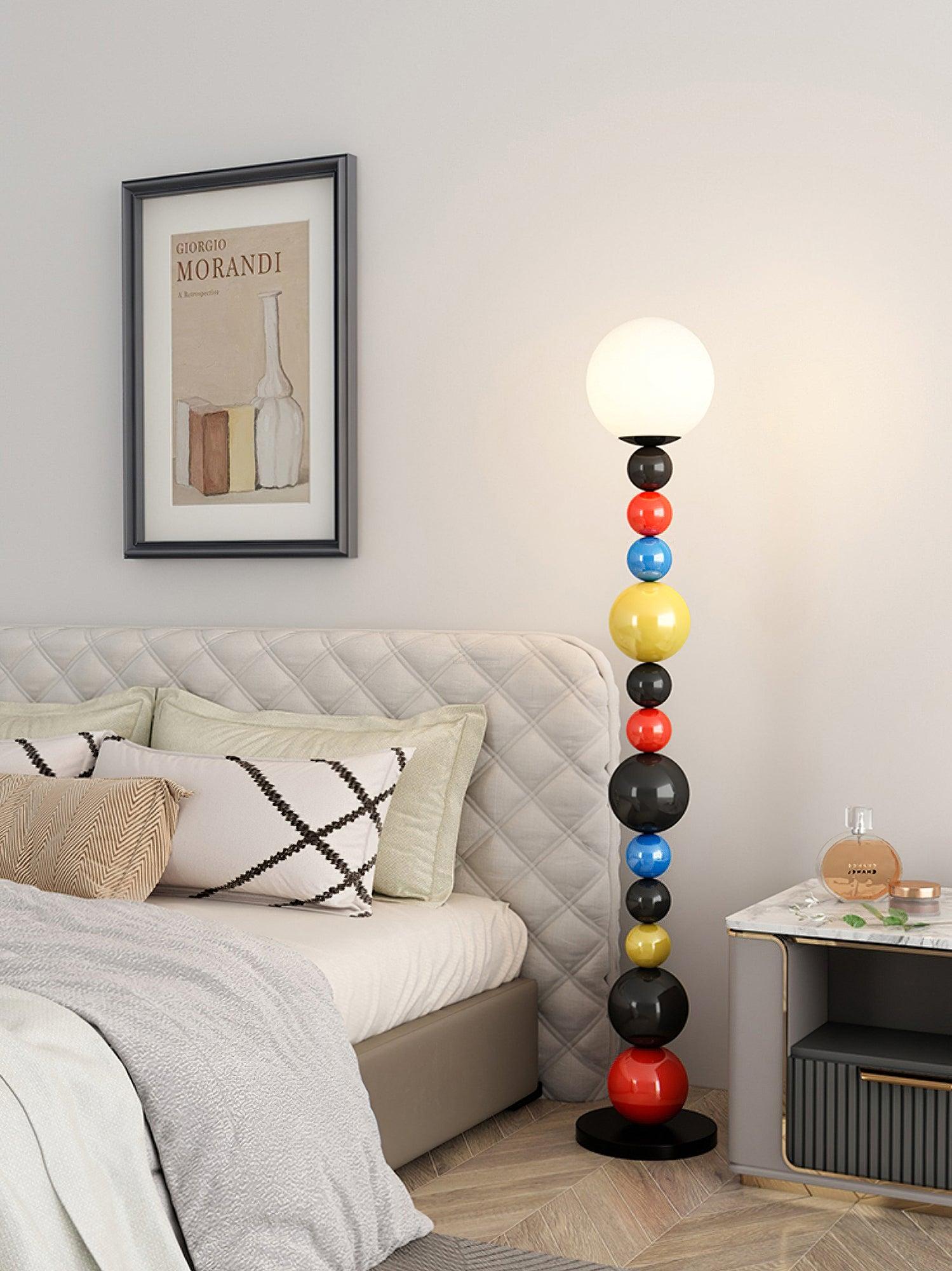 Colorful Round Ball Floor Lamp ∅ 9.8″ - Candy, Green, Red-1-Luxehomezone