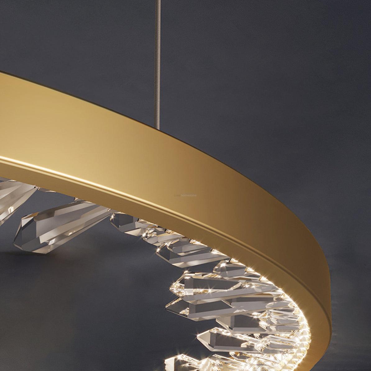 Luxury Circle Crystal Chandelier ∅ 15.7″ - Crystals-1-Luxehomezone