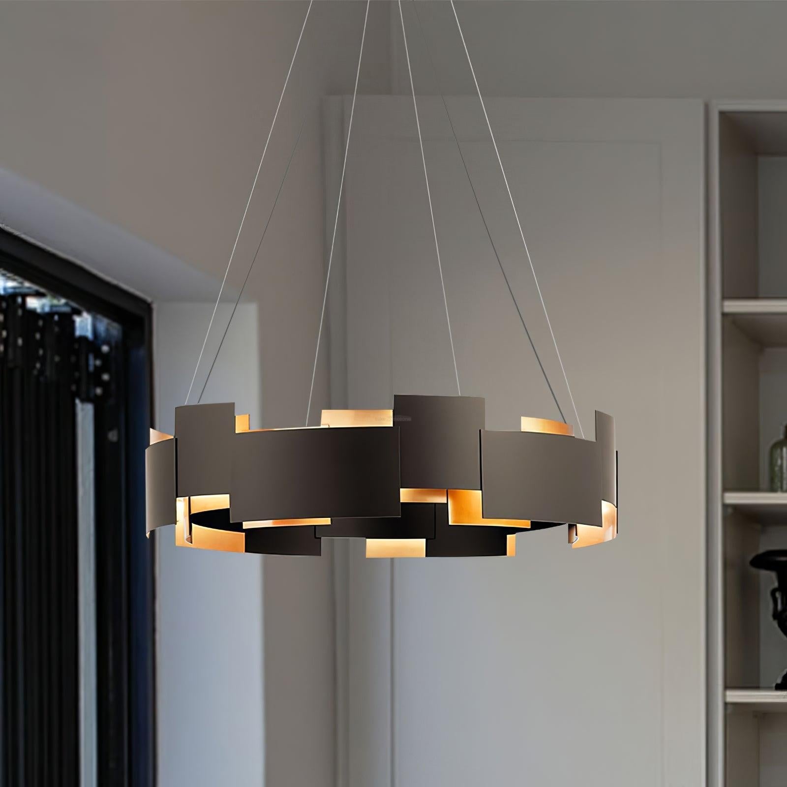 Kichler Oval Chandelier ∅ 23.6″ - Black & Gold-1-Luxehomezone