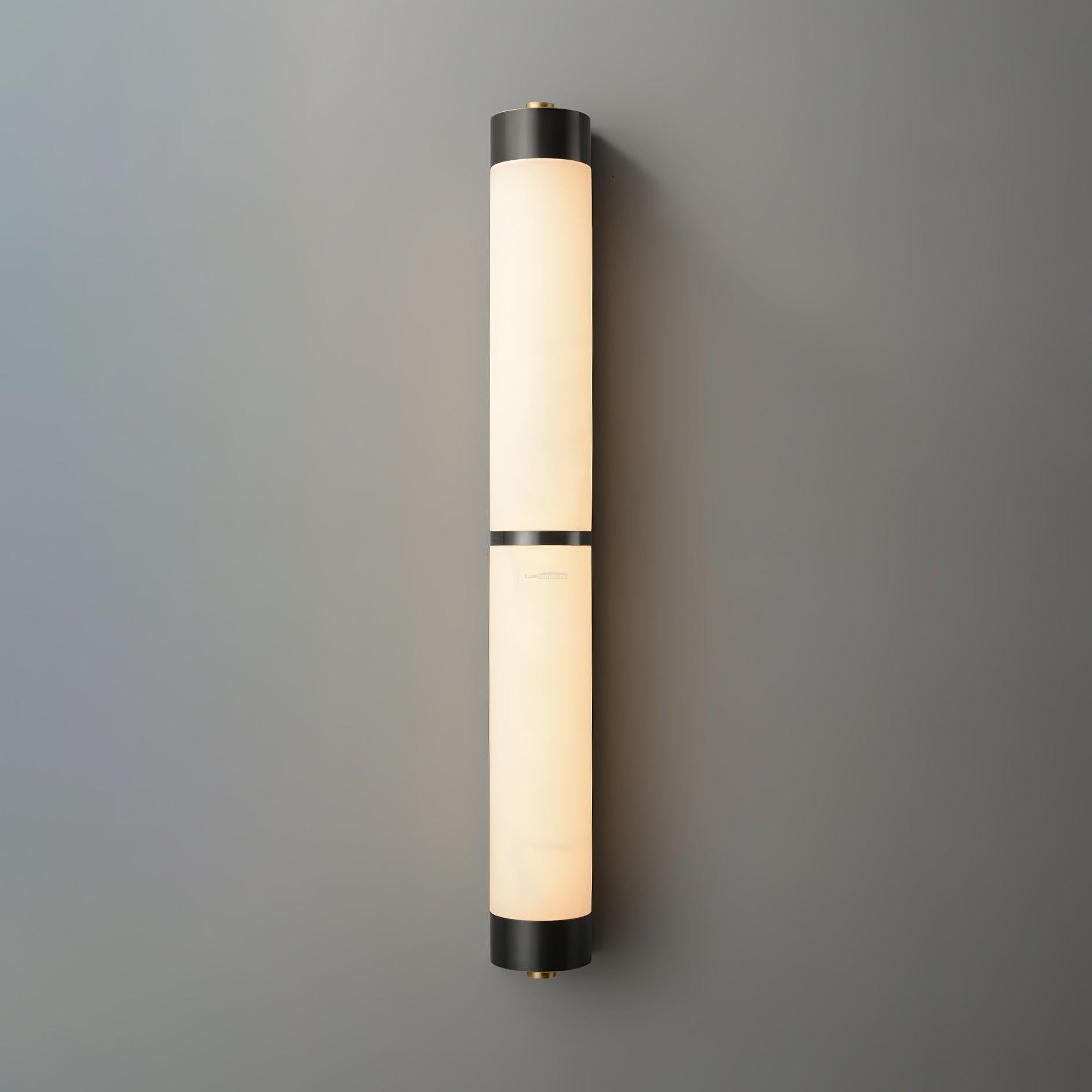 Cylindra Alabaster Brass Wall Sconce - Alabaster, Alabaster Wall Lamp-1-Luxehomezone