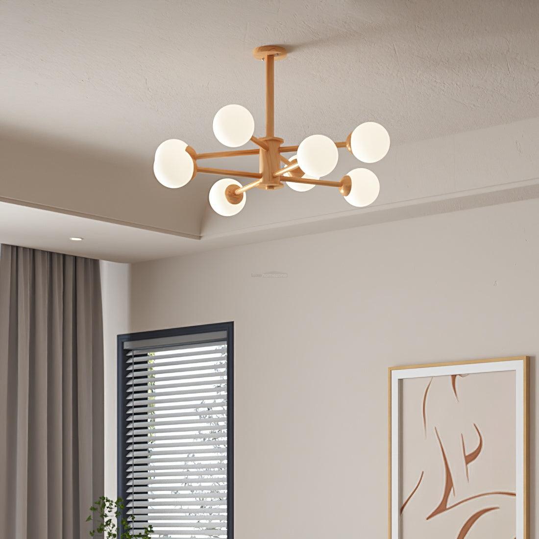 Kozan Wooden Chandelier with 6/8/10/12 heads - Frown-1-Luxehomezone