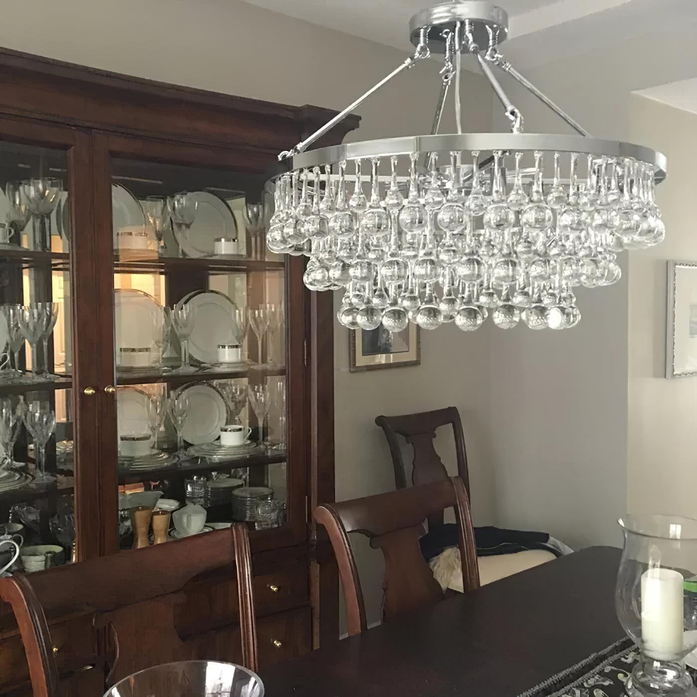 Unique Tiered Crystal Chandelier Φ 15.7″ - Crystals-1-Luxehomezone