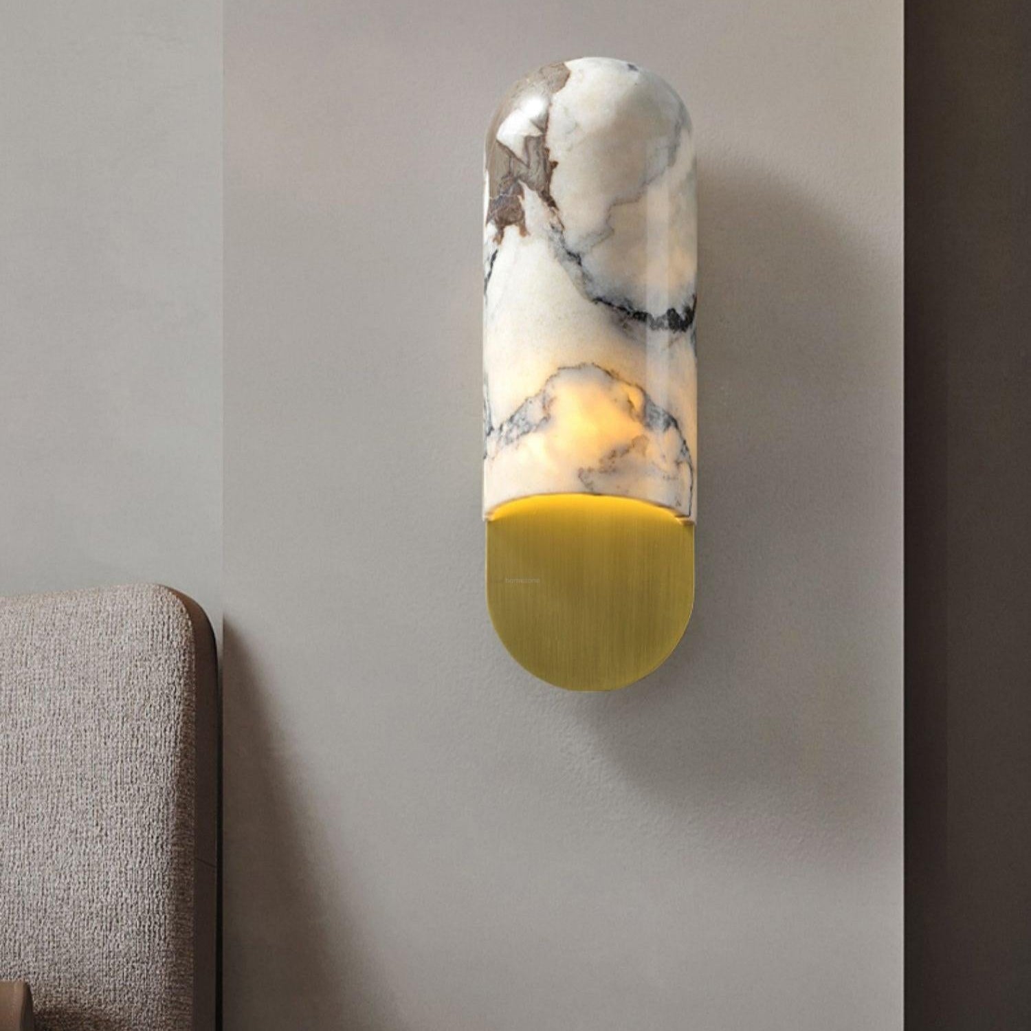 Hl Wall Sconce ∅ 3.8″ - Alabaster-1-Luxehomezone