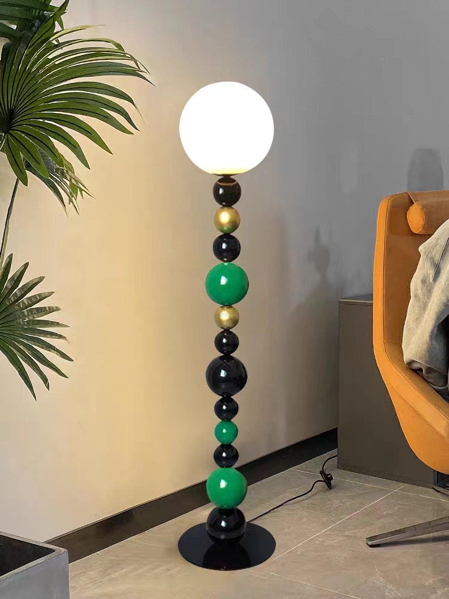 Colorful Round Ball Floor Lamp ∅ 9.8″ - Candy, Green, Red-1-Luxehomezone