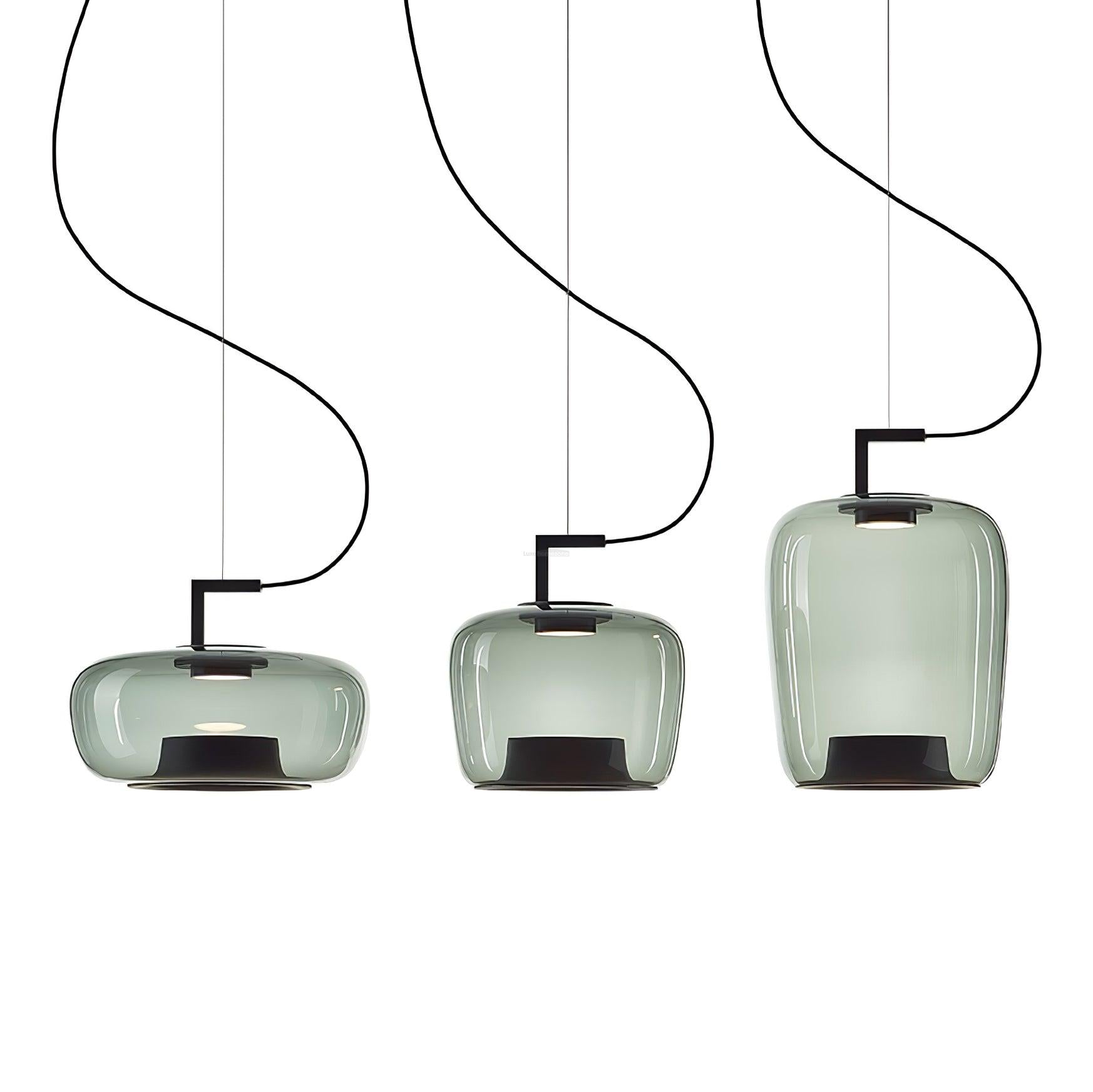 Doppelte Pendant - Art Glass-1-Luxehomezone