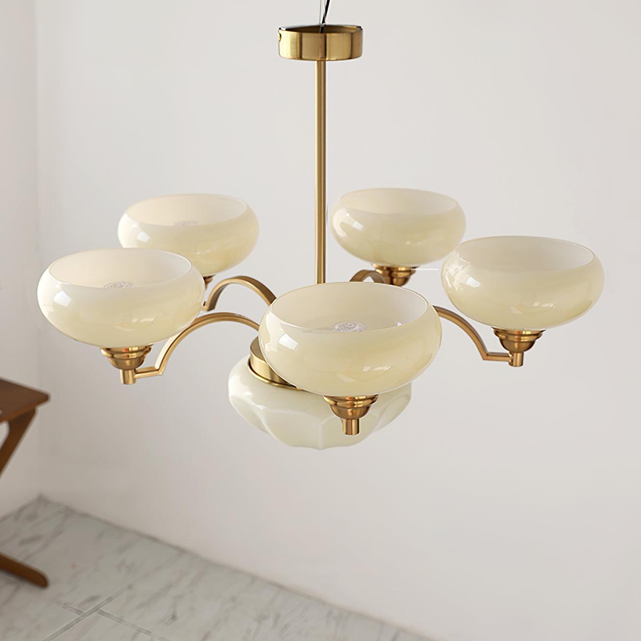 Warre Chandelier ∅ 26.5″ - Bend, Marshmallow Chandelier-1-Luxehomezone