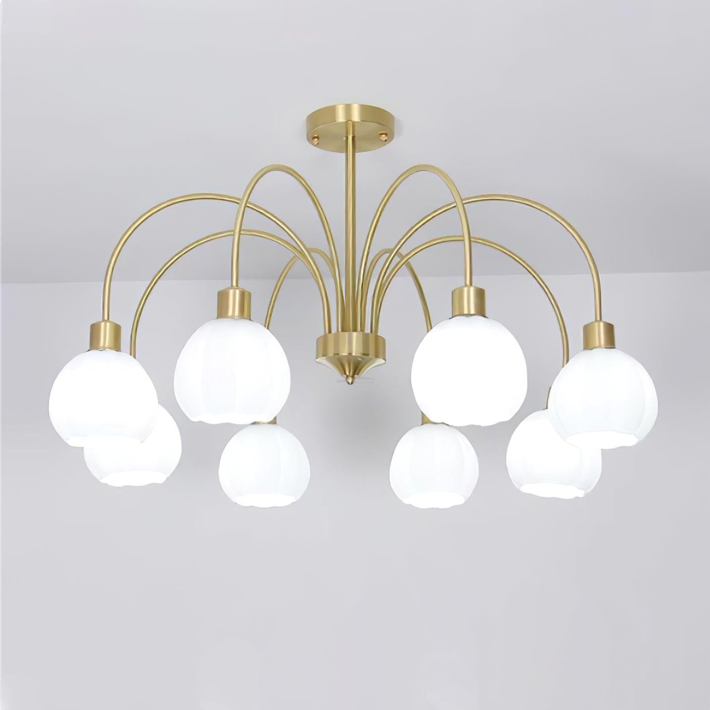 Golden Pumpkin Glass Chandelier with 3/5/6/8 heads - Bend-1-Luxehomezone