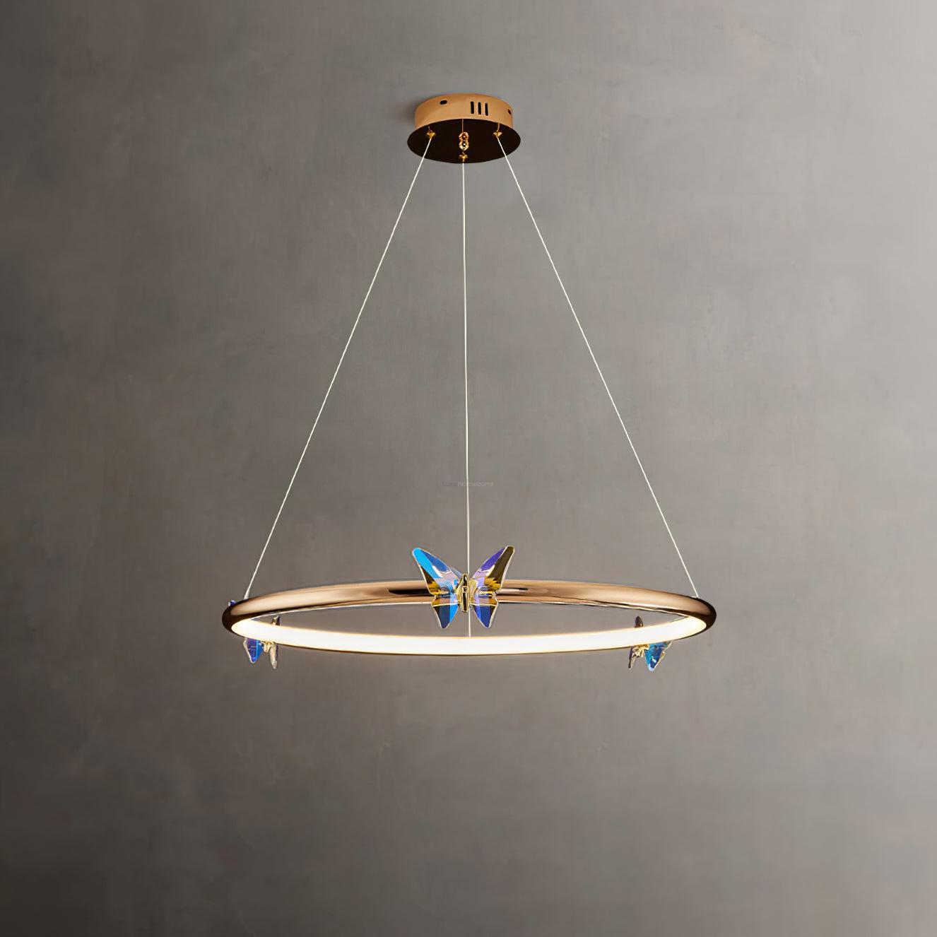 Blue Butterfly Round Chandelier - Butterfly-1-Luxehomezone