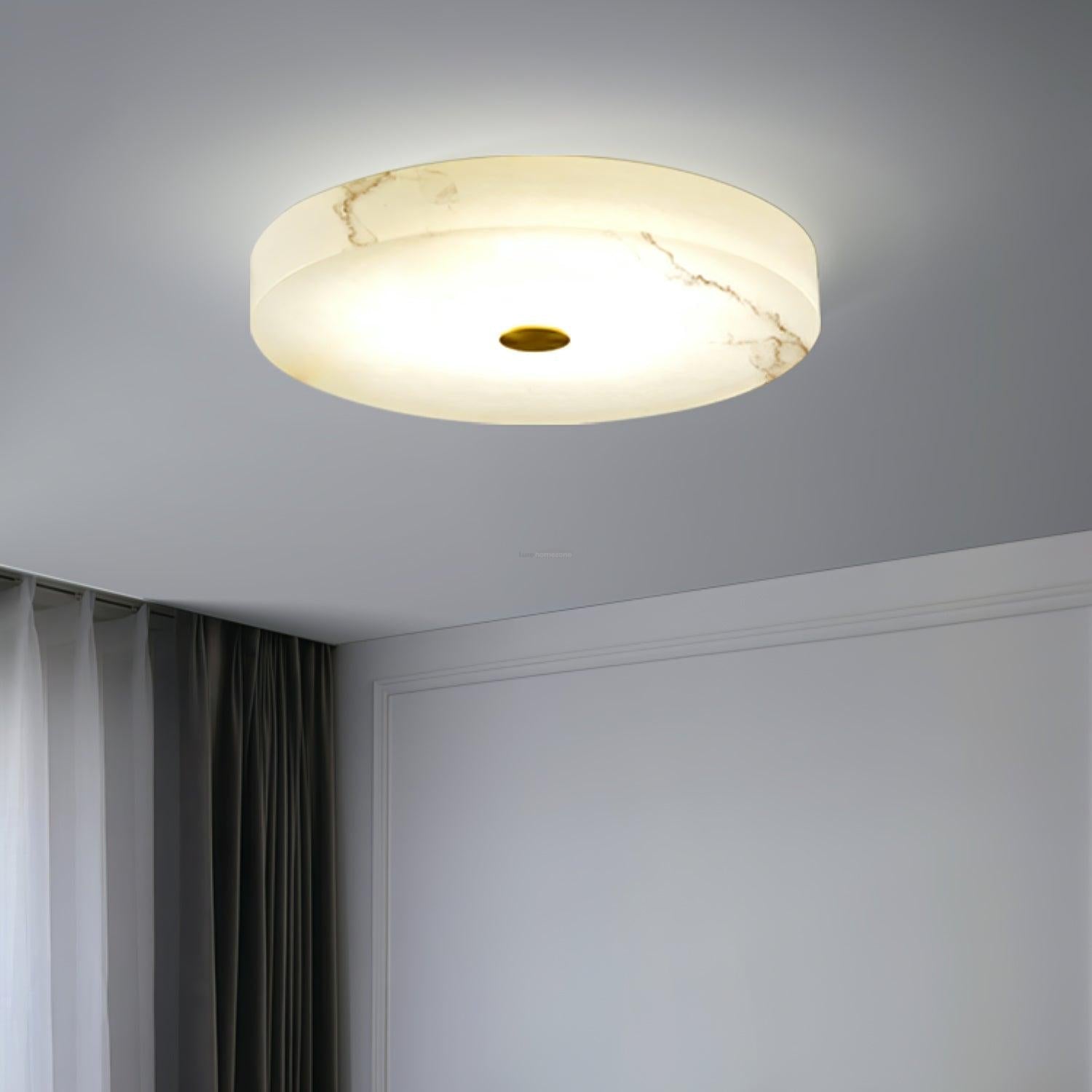 Sophie Alabaster Ceiling Light - Alabaster, Flush Mounts-1-Luxehomezone