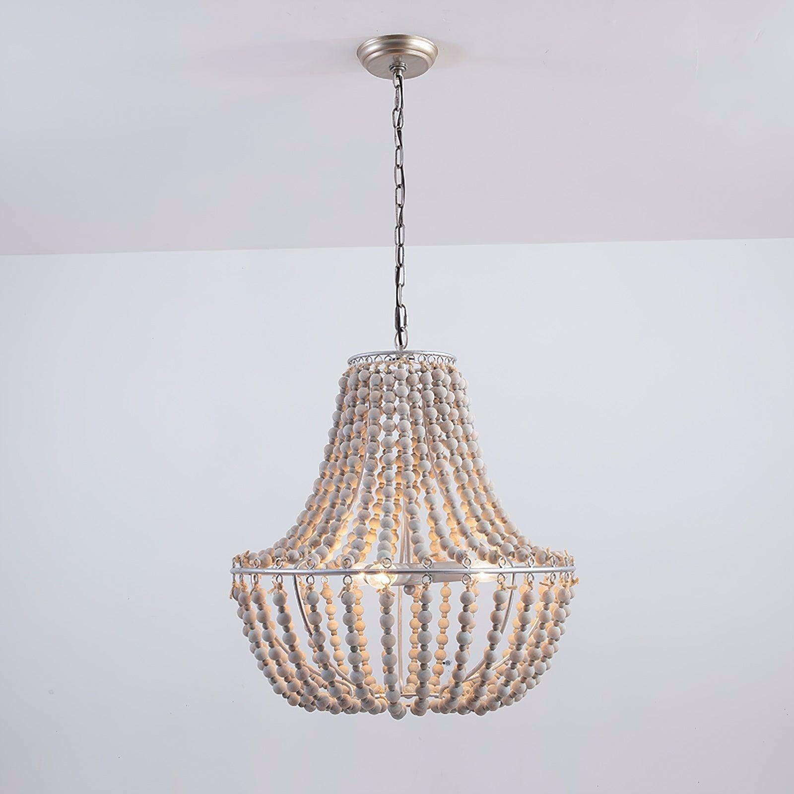 Koralky Chandelier Φ 19.7″ - Wooden Beads-1-Luxehomezone