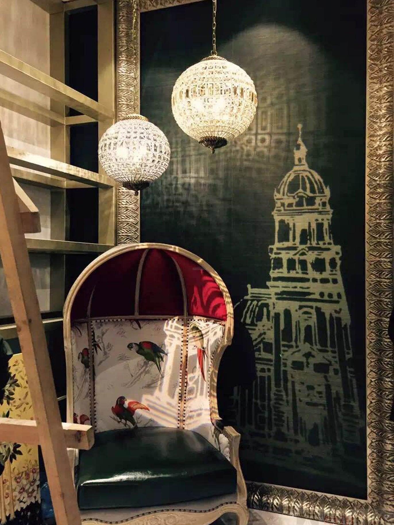 Traditional Globe Chandelier - Classic, Crystals-1-Luxehomezone