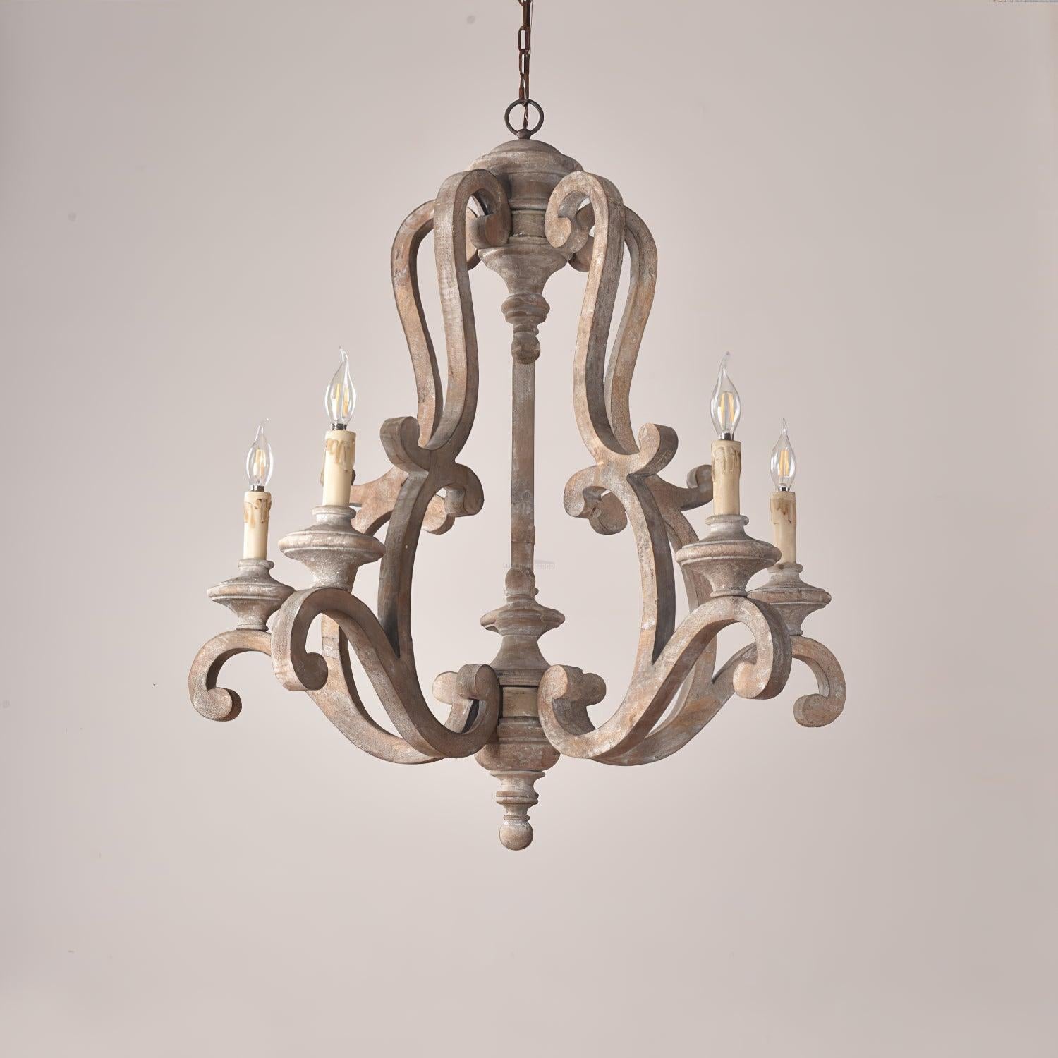 Parrotuncle Wooden Candle Chandelier Φ 23.6″ - Candle-1-Luxehomezone