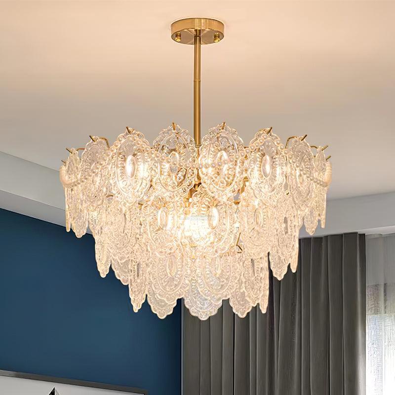 Wave Pearl Style Chandelier - Cylinder-1-Luxehomezone