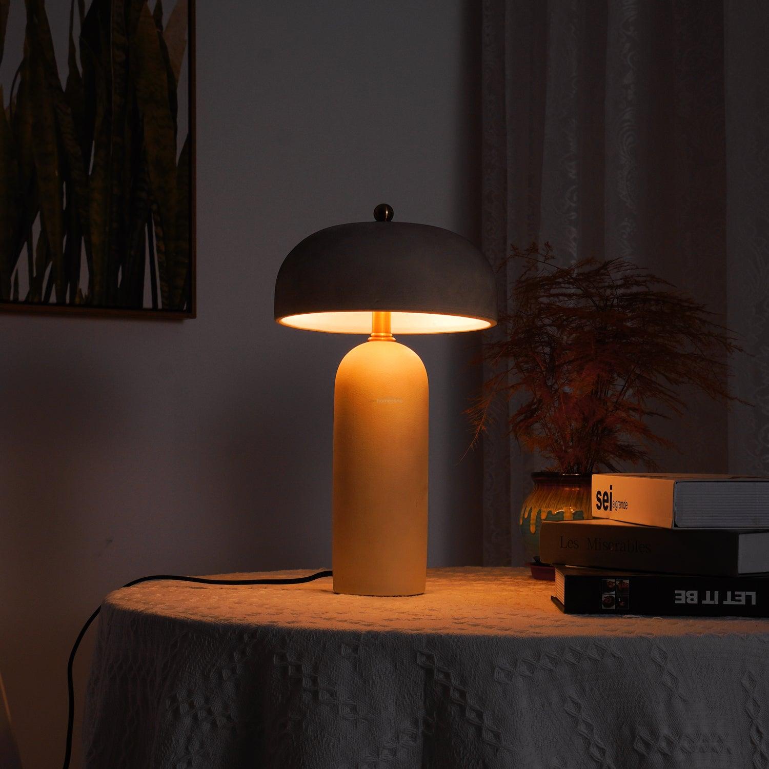 Fungi Glow Table Light - Kaya Ceramics, White-1-Luxehomezone