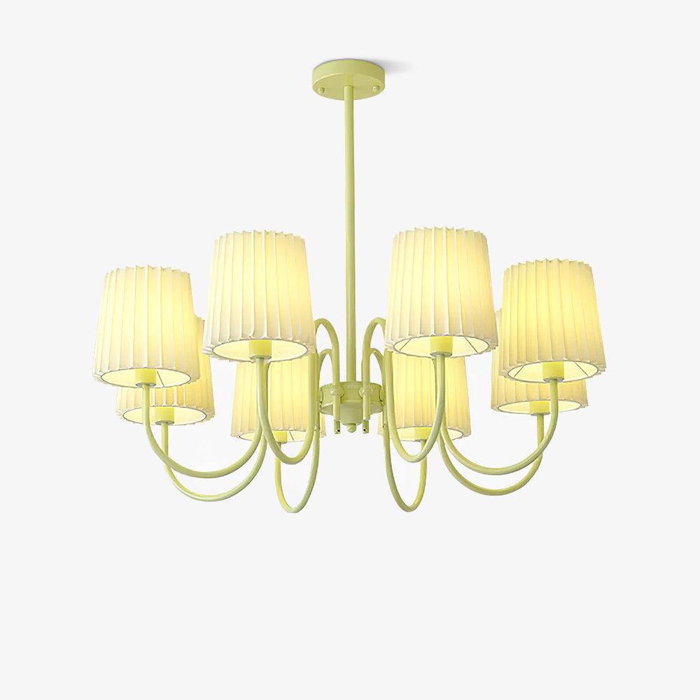 Pleated Fabric Matcha Chandelier with 4/5/6/8 heads - Variety-1-Luxehomezone
