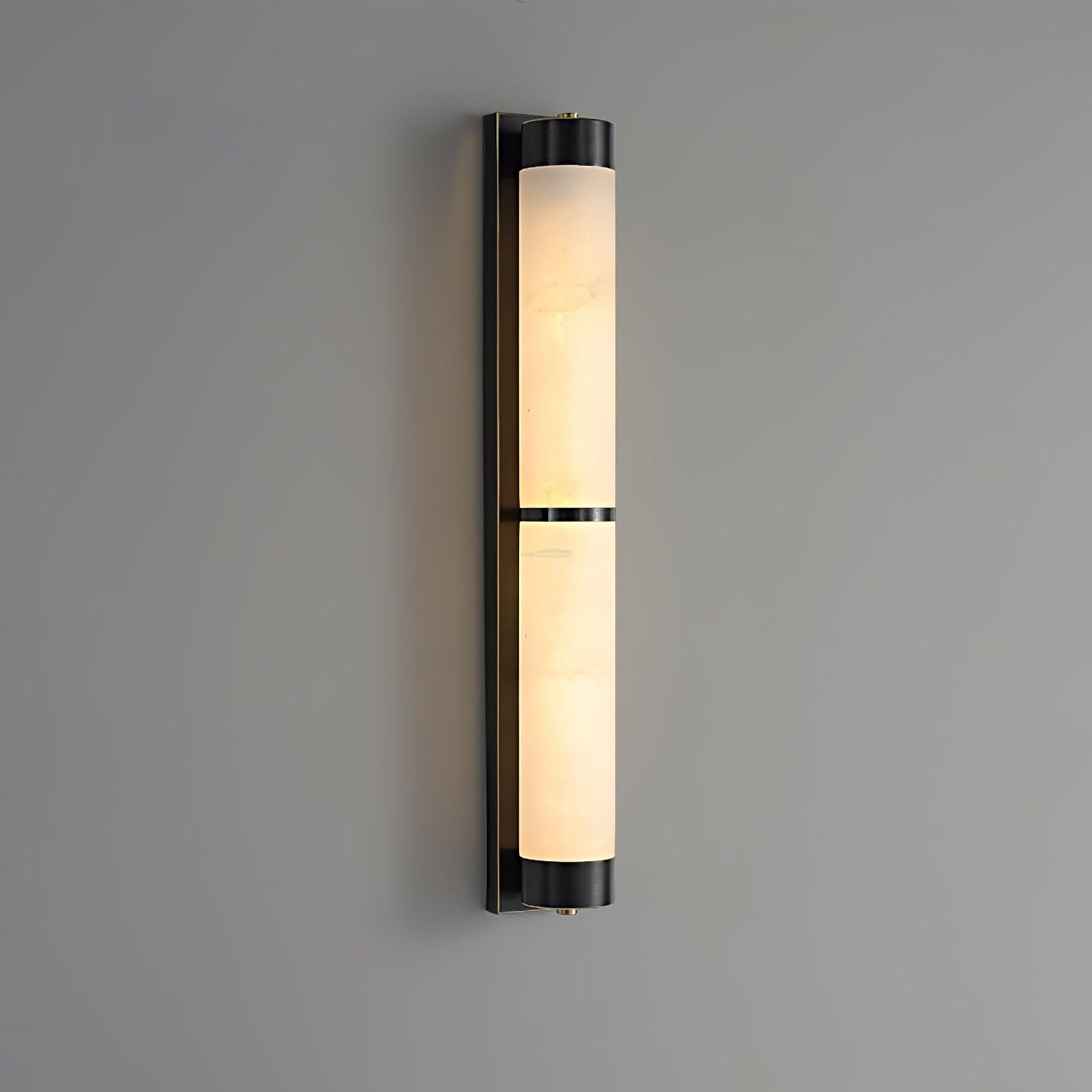 Cylindra Alabaster Brass Wall Sconce - Alabaster, Alabaster Wall Lamp-1-Luxehomezone