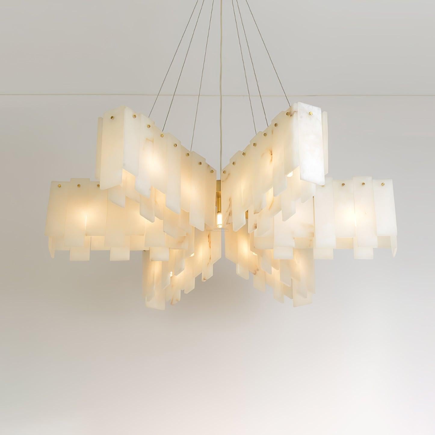 Alabaster Cascade Tiered Chandelier - Alabaster, Alabaster Chandelier-1-Luxehomezone