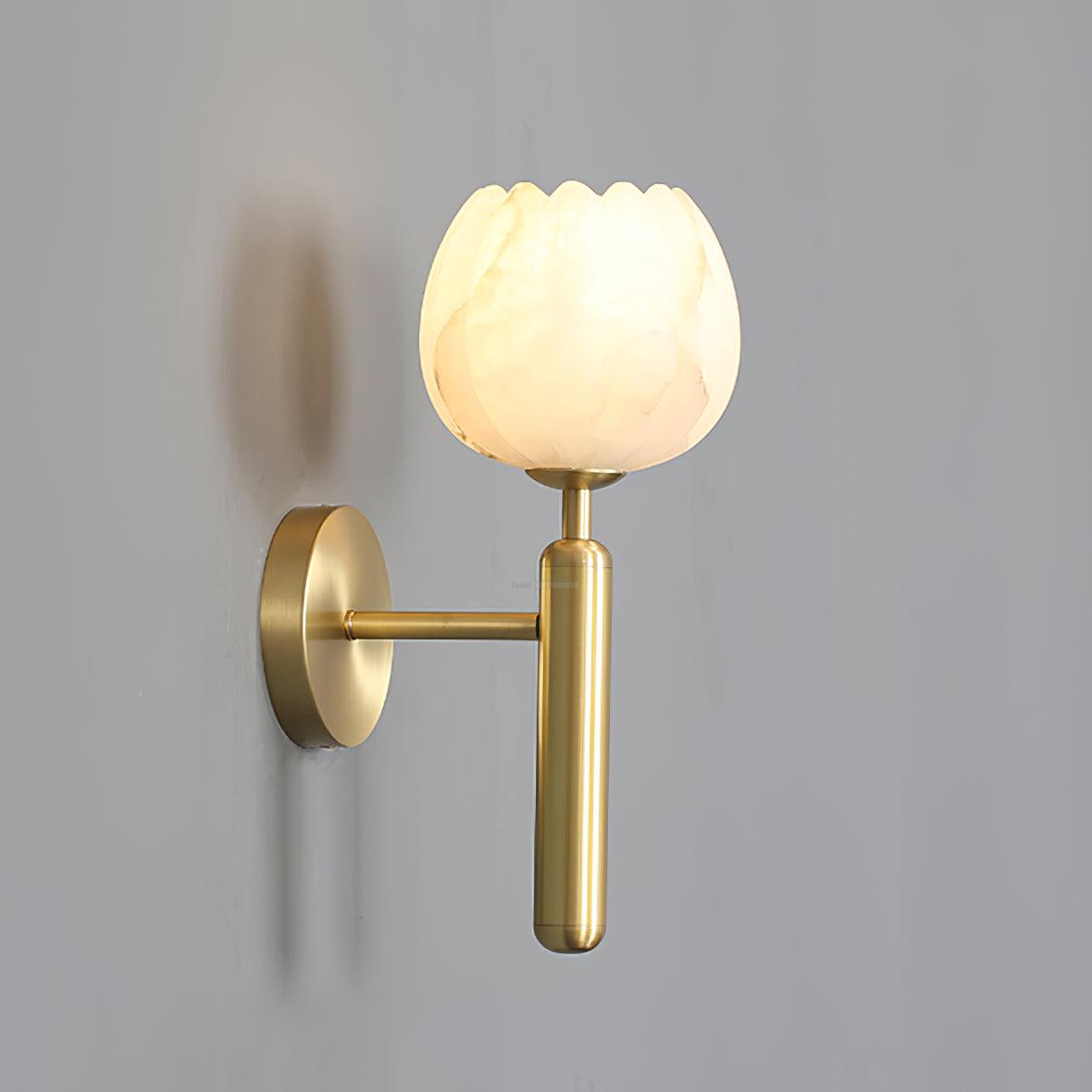 Mian Wall Sconce Alabaster - Alabaster, Alabaster Wall Lamp-1-Luxehomezone