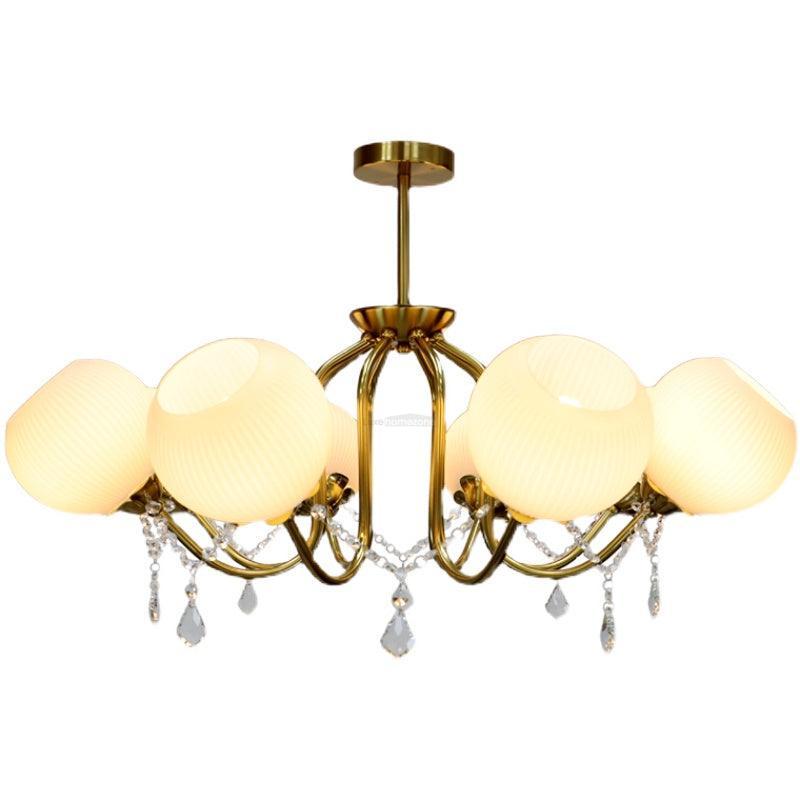 Orb Glow Copper Glass Chandelier ∅22" - Bend, Marshmallow Chandelier-1-Luxehomezone