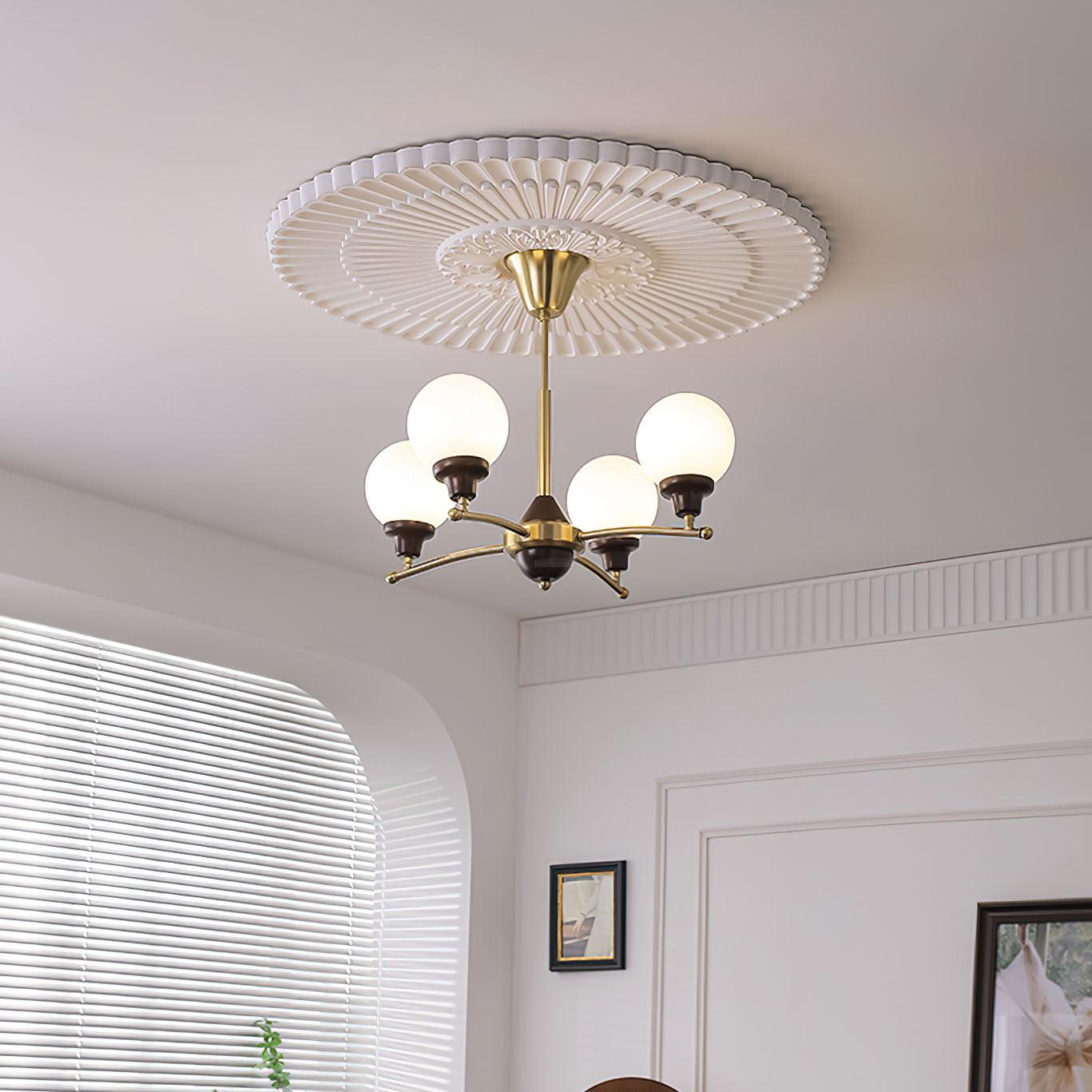 Walnut Glass Ball Chandelier ∅ 21.6″