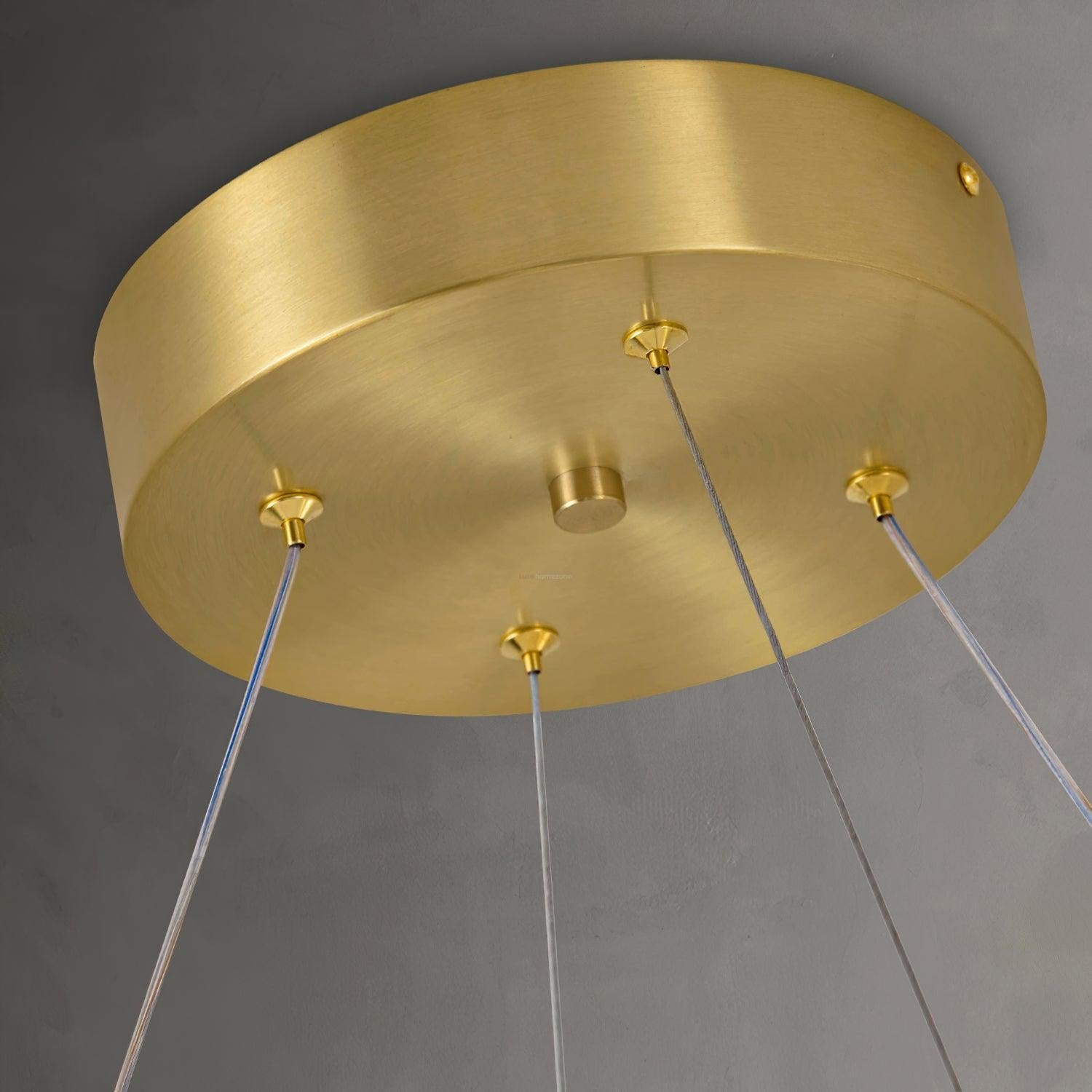 Crown Brass Round Chandelier - Bend-1-Luxehomezone