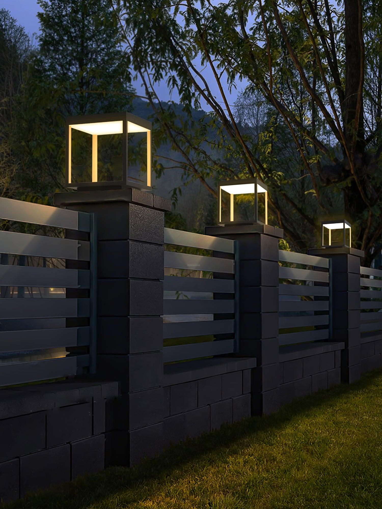 Square Frame Fence Post Garden Table Lamp