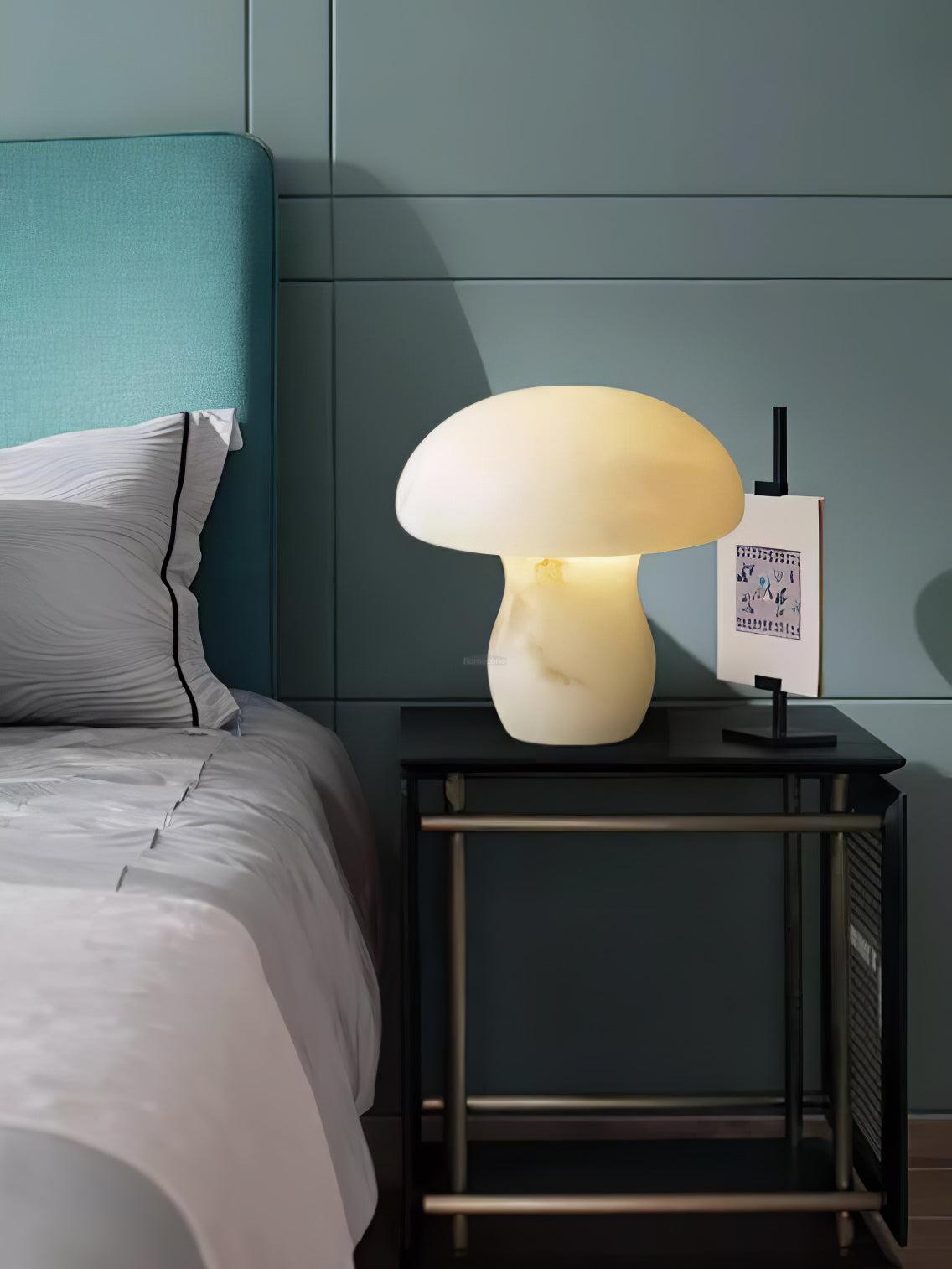 Marble Mushroom Table Lamp - Alabaster-1-Luxehomezone
