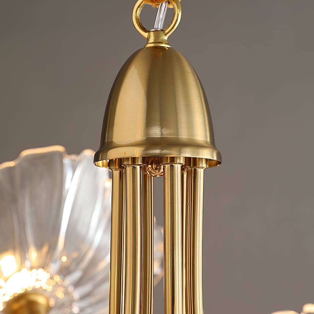 Lotus Leaf Glass Chandelier ∅ 35.4″ - Luxehomezone