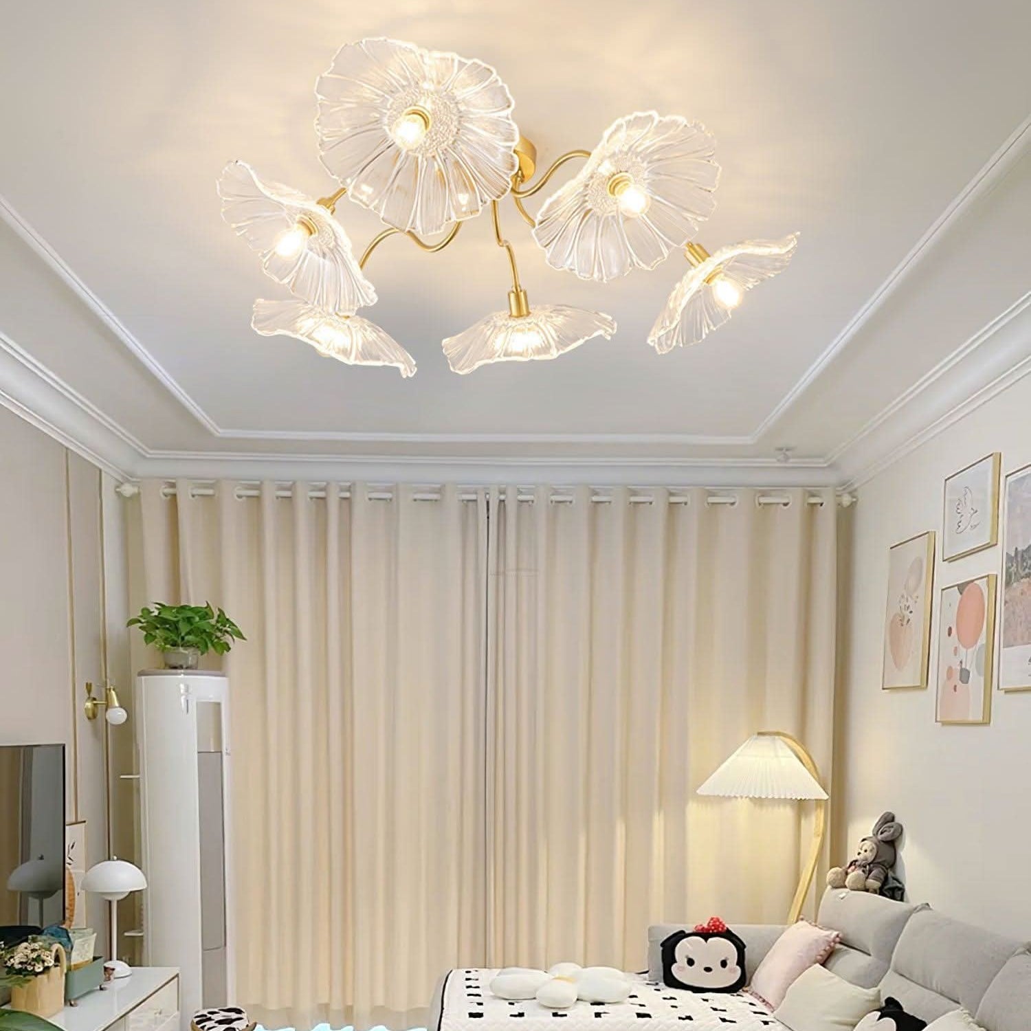 Lotus Leaf Glass Ceiling Lamp ∅ 31.5″/39.4'' - Luxehomezone