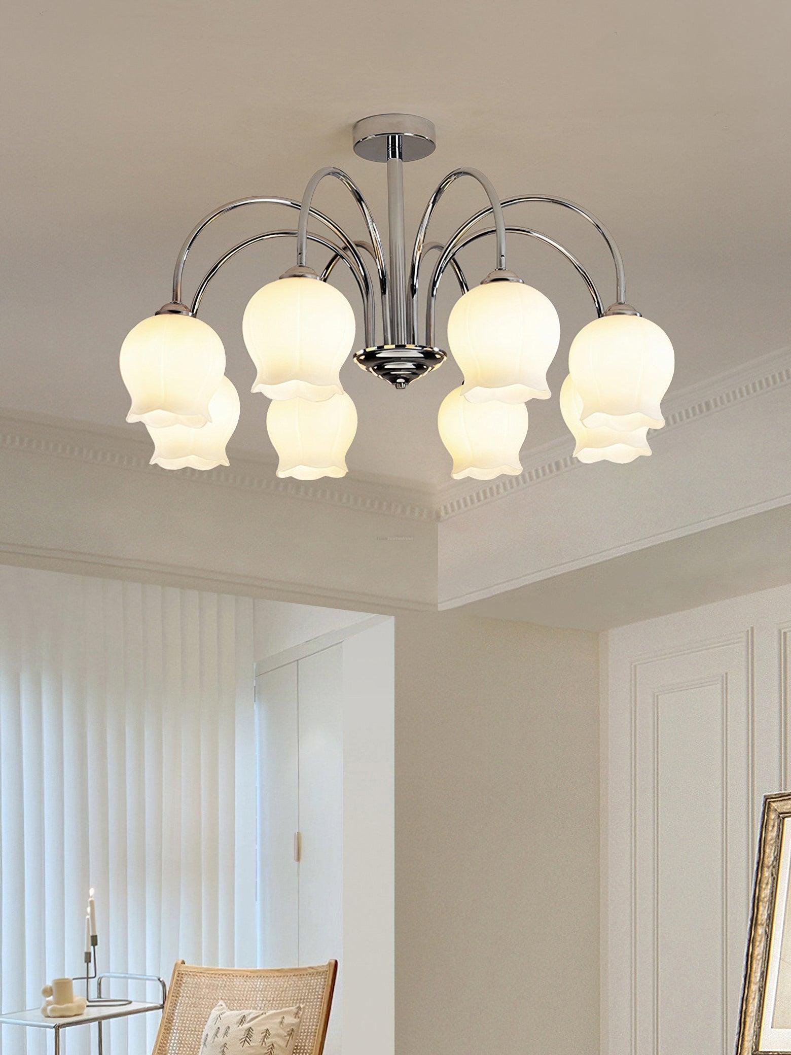 Floral Glass Chandelier with 5/6/8 heads - Luxehomezone