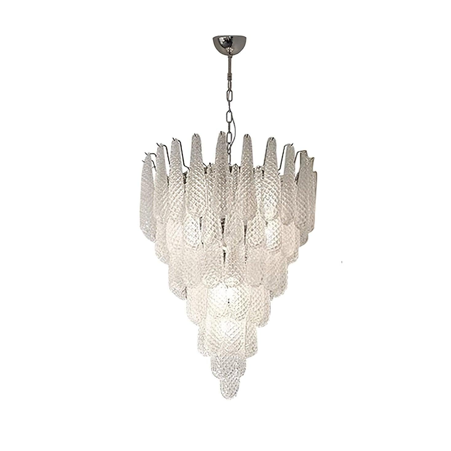 Grid Glass Style Waterfall Chandelier - Cylinder-1-Luxehomezone