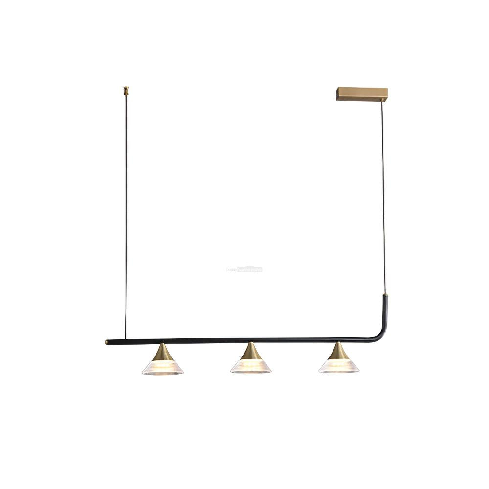 Tristan Restaurant Chandelier L 31.5″ - Bar, Charles, Gold & Transparent-1-Luxehomezone