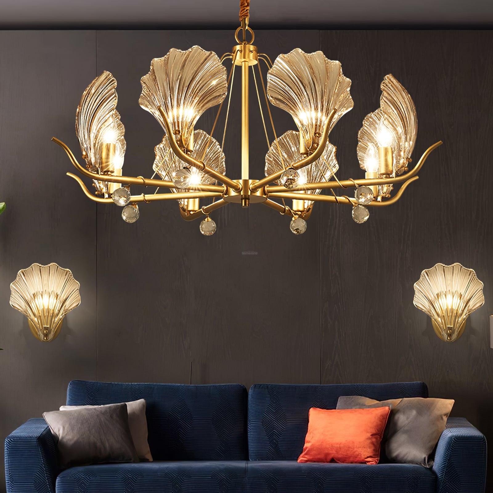 Shell Crystal Chandelier with 3/6/8 heads - Luxehomezone