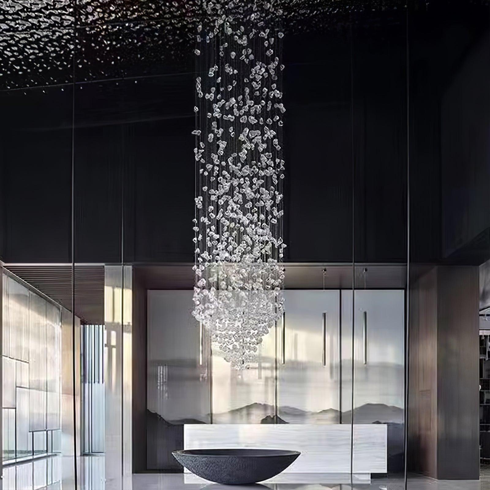 Multicolor Crystal Stone Round/Long canopy Chandelier - Helia-1-Luxehomezone