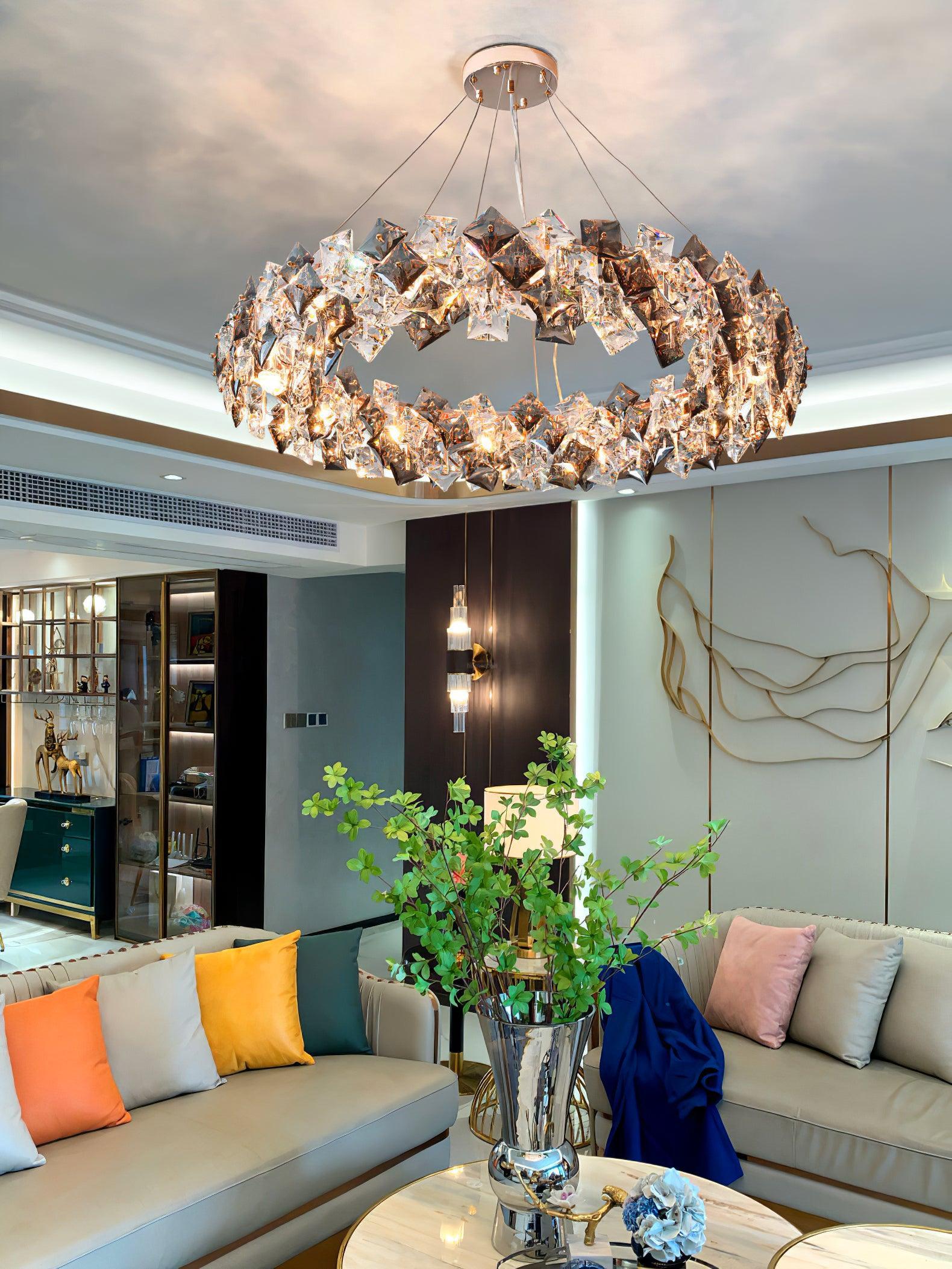 Scale Crystal Round Chandelier Φ 23.6″ - Luxehomezone