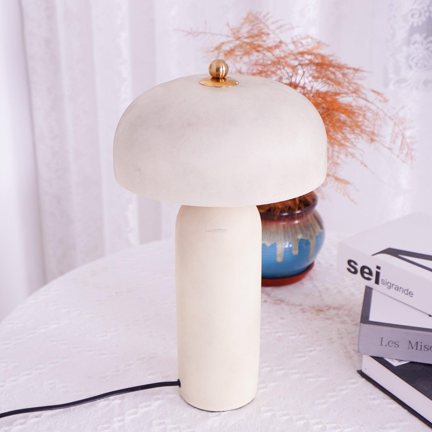 Fungi Glow Table Light - Kaya Ceramics, White-1-Luxehomezone