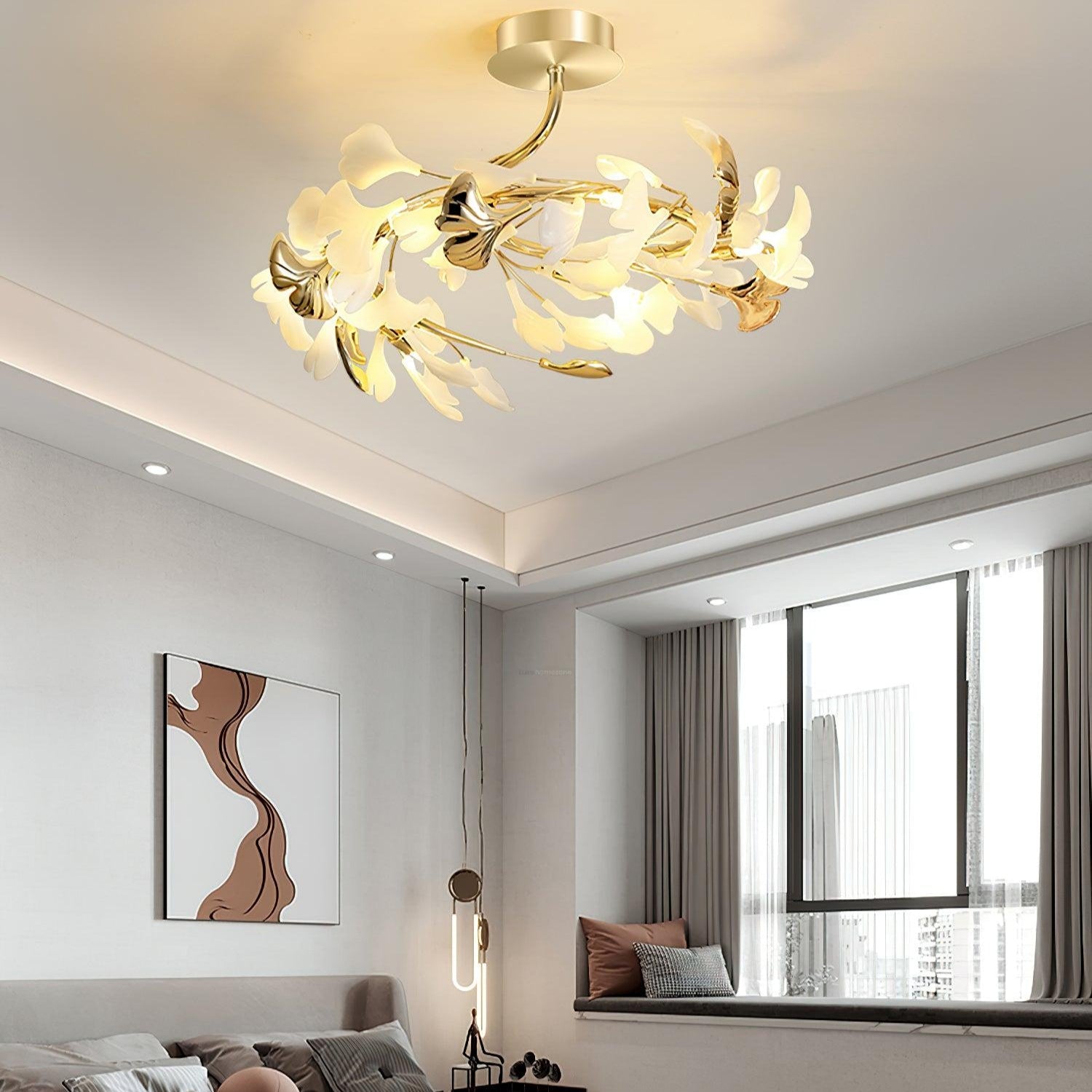 Gingko Rotating Style Ceiling Lamp - Gingko, Gingko Chandelier, Semi Flush Mounts-1-Luxehomezone