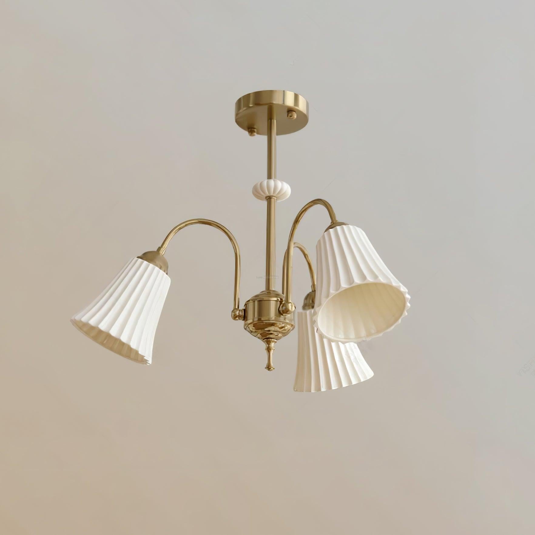 Medieval Ceramic Trumpet Chandelier with 3/5/8 lamps - Flower Ceramic-1-Luxehomezone