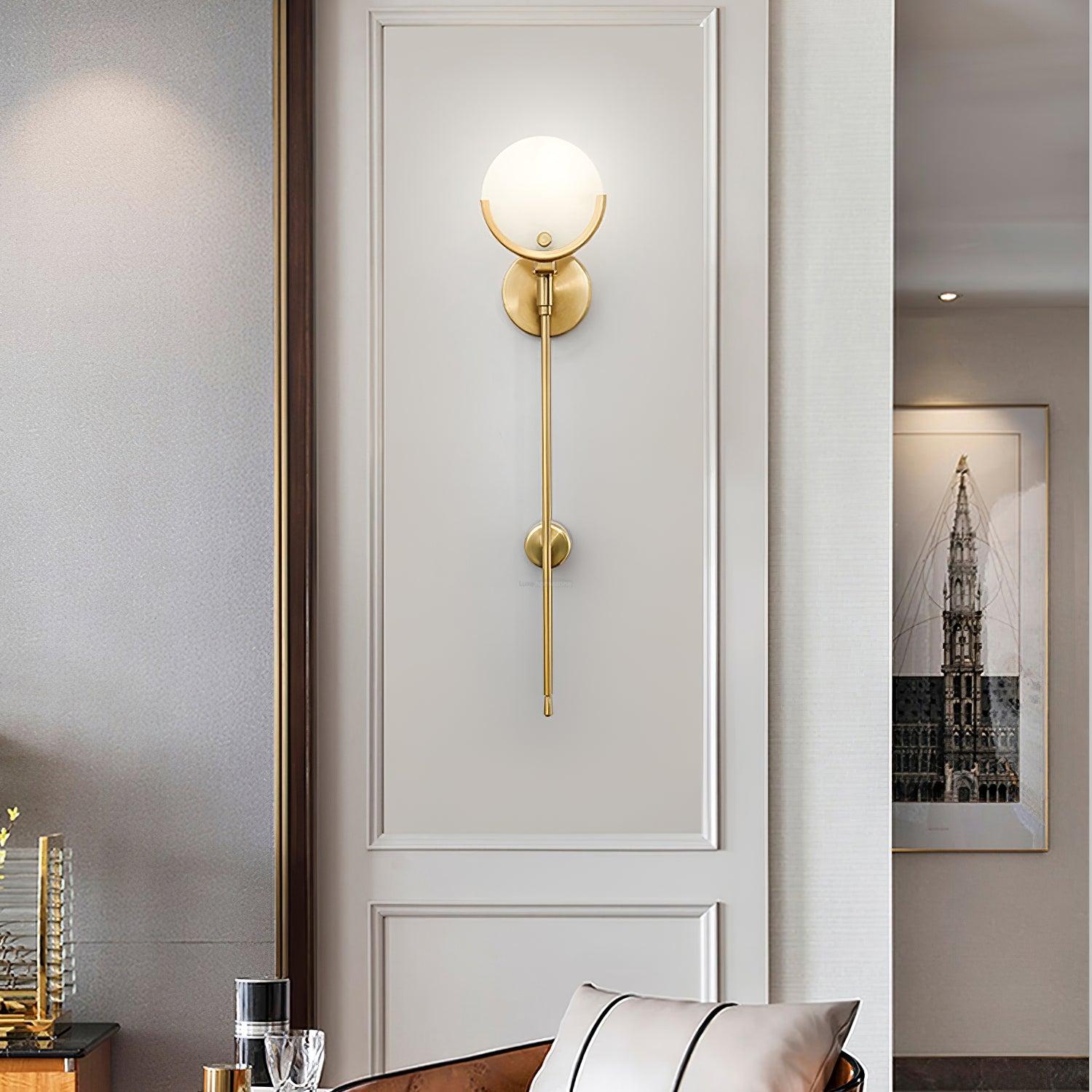 Ava Alabaster Brass Wall Sconce - Alabaster, Alabaster Wall Lamp-1-Luxehomezone