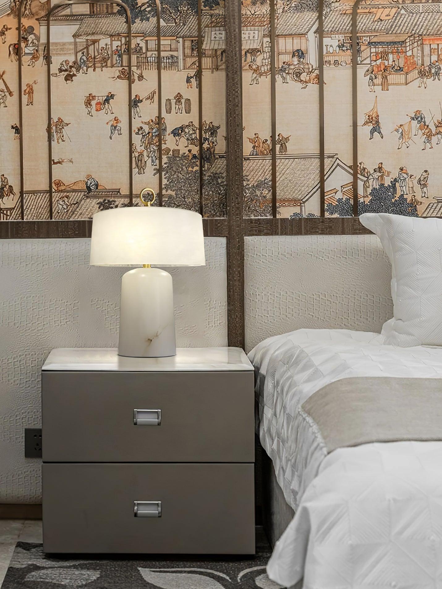 Aogashima Table Lamp  ∅ 11.8″ - Alabaster-1-Luxehomezone